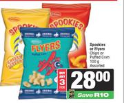 Spookies Or Flyers Chips Or Puffed Corn Assorted-For 3 x 100g