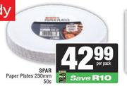 Spar Paper Plates 230mm-50s Per Pack