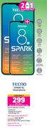 2 x Tecno Spark 8C Smartphone-On 1GB Red Top Up Core More Data + On Promo 70