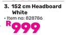 HK 152cm Headboard (White)