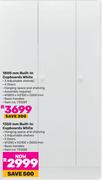 1350mm Built-In Cupbaords (White)