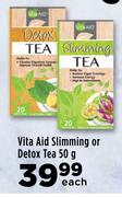 Vita Aid Slimming Or Detox Tea-50g Each