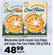 Wholesome Earth Cereals Corn Flakes & Sugar Free Corn Flakes-300g/500g Each