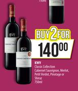 KWV Classic Collection Cabernet Sauvignon, Merlot, Petit Verdot, Pinotage Or Shiraz-For 2 x 750ml