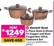 Bennett Read 6 Piece Slate & Stone Or Copper & Rock Forged Non Stick Cookware Set-Per Set