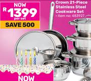 Crown 21 Piece Stainless Steel Cookware Set-Per Set
