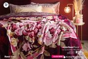 Reed Floral 1 Ply 2Kg Mink Blanket (180cm x 200cm)