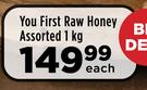 You First Raw Honey Assorted-1Kg Each