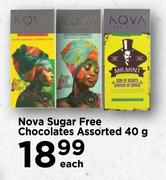 Nova Sugar Free Chocolate Assorted-40g Each