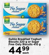 Gullon Breakfast Yoghurt Biscuits 220g Or Suagr Free Oaty Biscuits 410g-Each