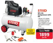 Steco 50L Air Compressor With Kit SC-2055K-Per Kit