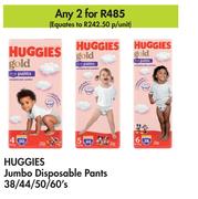Huggies Jumbo Disposable Pants-For 2 x 38/44/50/60's