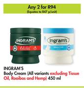 Ingram's Body Cream (All Variants)-For 2 x 450ml