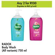 Radox Body Wash (All Variants)-For 2 x 750ml   