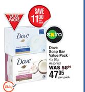 Dove Soap Bar Value Pack Assorted-4 x 90g Per Pack