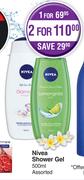 Nivea Shower Gel Assorted-For 2 x 500ml