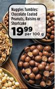 Nuggles Tumbles: Chocolate Coated Peanuts, Raisins Or Shortcake-Per 100g