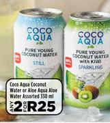Coco Aqua Coconut Water Or Alow Aqua Aloe Water Assorted-For 2 x 330ml