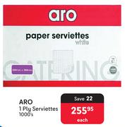Aro 1 Ply Serviettes-1000's Each