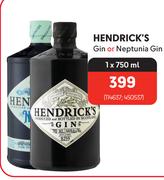 Hendrick's Gin Or Neptunia Gin-750ml