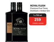 Royal Flush Premium Five Times Distilled Or Amber Gin-750ml