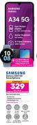 Samsung Galaxy A34 5G Smartphone-On 1.2GB Red Top Up Core More Data