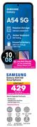 Samsung Galaxy A54 5G Smartphone-On 1.2GB Red Top Up Core More Data
