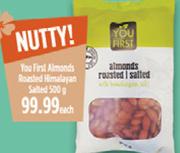 You First Almonds Roasted Himalayan Salted-500g Each