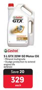 Castrol 5L GTX 20W-50 Motor Oil-Each