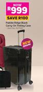 Paklite Ridge Black Carry On Trolley Case