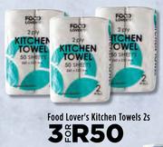 Food Lover's Kitchen Towels-For 3 x 2's Pack