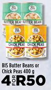 BIS Butter Beans Or Chick Peas-For 4 x 400g