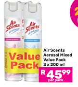 Air Scents Aerosol Mixed Value Pack-3 x 200ml Per Pack