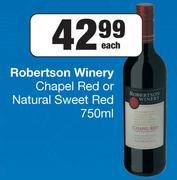 Robertson Winery Chapel Red Or Natural Sweet Red 750ml- Each