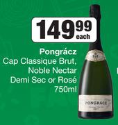 Pongracz Cap Classique Brut, Noble Nectar Demi Sec Or Rose 750ml- Each