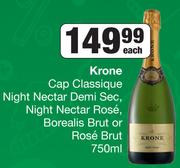 Krone Cap Classique Night Nectar Demi Sec, Night Nectar Rose, Borealis Brut Or Rose Brut-750ml Each