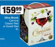Olive Brook Carnival Classic Red Or Sweet Red 5Ltr- Each