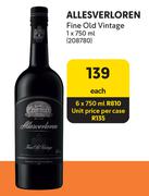 Allesverloren Fine Old Vintage-750ml Each