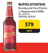 Buffelsfontein Brandy & Cola Premix Or Boepenskola NRBs-24 x 275ml