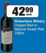 Robertson Winery Chapel Red Or Natural Sweet Red 750ml- Each