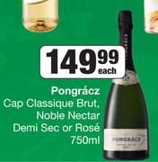 Pongracz Cap Classique Brut, Noble Nectar Demi Sec Or Rose 750ml- Each