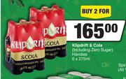 Klipdrift & Cola (Including Zero Sugar) Handies-For 2 x 6 x 275ml