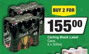 Carling Black Label Cans-For 2 x 6 x 500ml