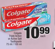 Colgate Triple Action Or Active Salt Toothpaste-75ml/100ml Each