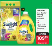 Sunlight Auto Regular Washing Powder 4kg Or Liquid Semi Concentrate Detergent 3Ltr-For Any One 