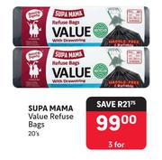 Supa Mama Value Refuse Bags-For 3 x 20's
