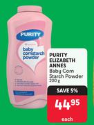 Purity Elizabeth Annes Baby Corn Starch Powder-200g 