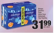 Always Sanitary Pads Value Pack (Selected)-16s/18s/20s Per Pack