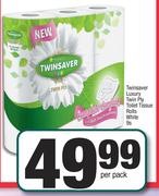 Twinsaver Luxury Twin Ply Toilet Tissue Rolls White-9s Per Pack