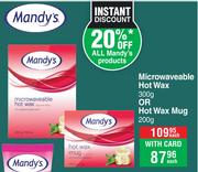 Mandy's Microwaveable Hot Wax 300g Or Hot Wax Mug 200g-Each